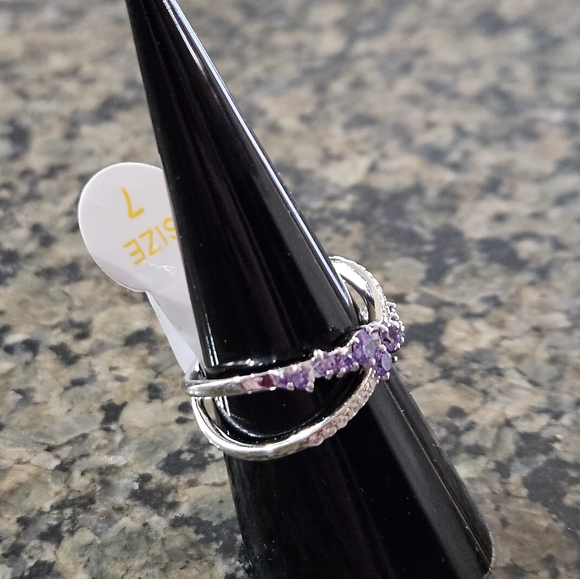 Bomb Party RBP5665 "A Moment in the Stars" Violet Cubic Ziconia .925 SS Sz 7 - Picture 3 of 4